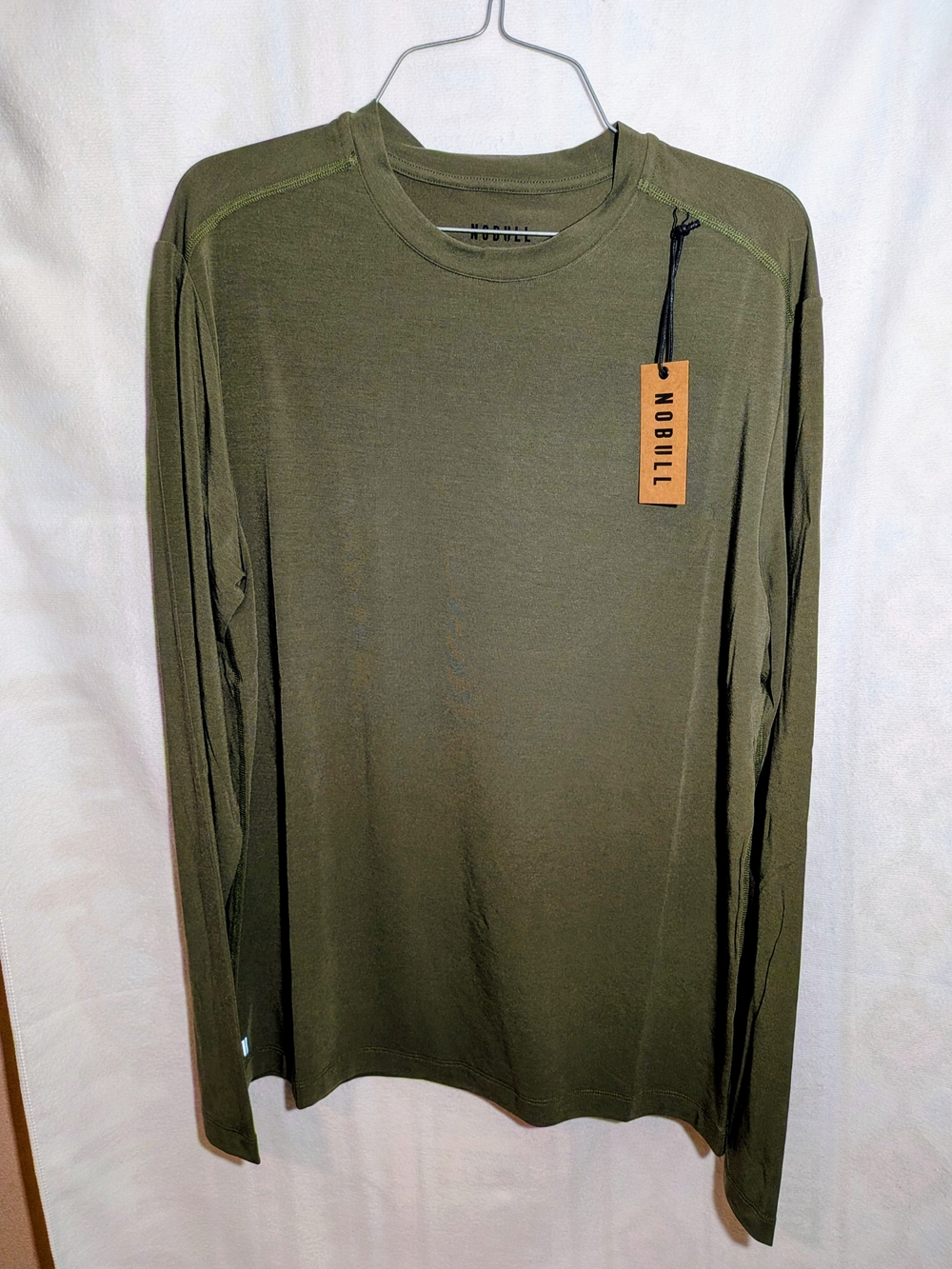 NOBULL Men's Olive Performance Long Sleeve Crew